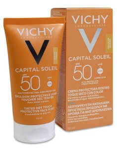 Vichy Capital Soleil Emulsión Facial Tacto Seco Con Color Spf50+ 50Ml