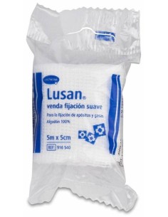 Lusan Venda De Gasa Hidrofila Cambric Fijación Suave 5 Cm X 5 M, 1 Ud