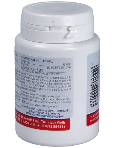 Vitamina E Natural 250 U.I. 100 Cap.