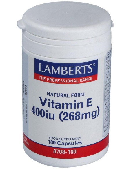 Lamberts Vitamina E Natural 400Ui 180 Comprimidos