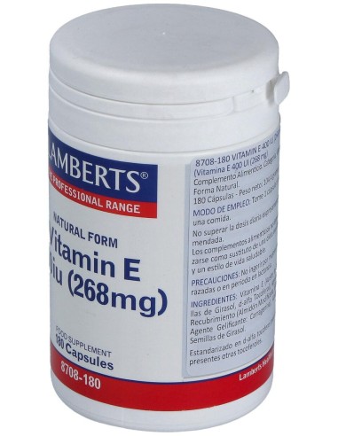 Lamberts Vitamina E Natural 400Ui 180 Comprimidos