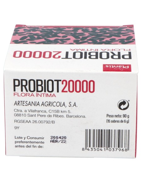 Plantis Probiot 20000 F.Intima 15 Sobres 6G