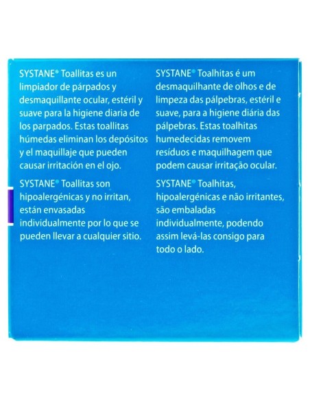 Systane Toallitas Humedas Estériles Limpieza Palpebral, 30 Uds