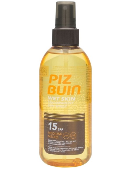 Piz Buin Wet Skin Spray Solar Transparente Spf 15, 150 Ml