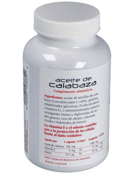 Aceite De Calabaza 180Cap.