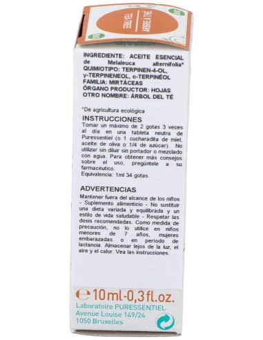 Arbol Del Te Aceite Esencial Bio 10Ml.