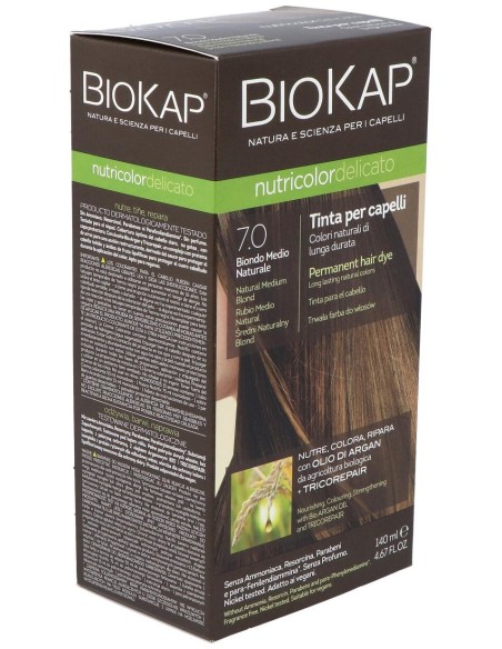 Tinte Rubio Medio Natural 140Ml. 7.0 Delicato