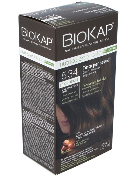Biokap Rapid Castaño Miel Claro 5.34 Tubo 140Ml.