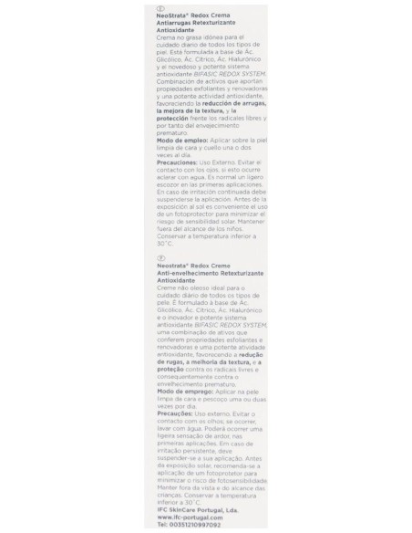 Neostrata Basis Redox Crema Antiarrugas Antioxidante Retexturizante, 50 Ml