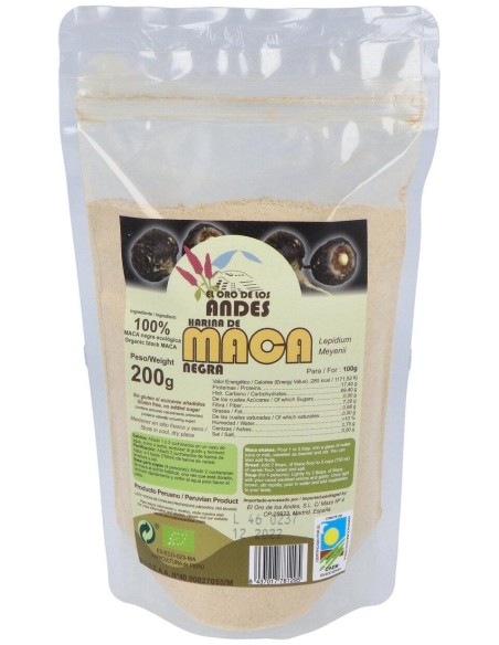 El Oro De Los Andes Harina De Maca Negra 100% 200G