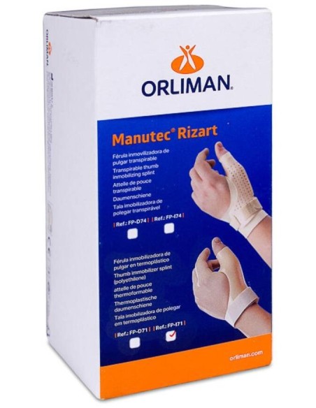 Orliman Férula Inmovilizadora Pulgar I71 Talla 2 17-18, 1 Unidad