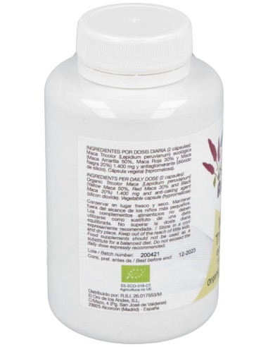 El Oro De Los Andes Maca Tricolor 700 Mg 90 Caps Bio