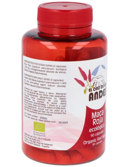 El Oro De Los Andes Maca Roja 700 Mg 90 Cápsulas