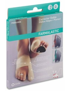 Farmalastic Corrector Doble Juanetes Y Plantar Gel De Silicona Pie Derecho Talla Grande, 1 Ud
