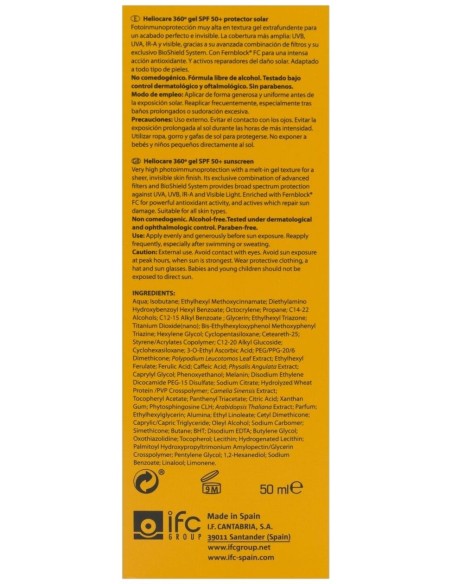 Heliocare 360º Spf 50+ Gel Protector Solar, 50 Ml