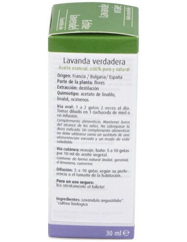 Esencia Lavanda Verdadera 30Ml. Bio