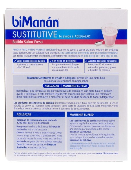 Bimanán® Beslim Batidos Sabor Fresa 6Uds