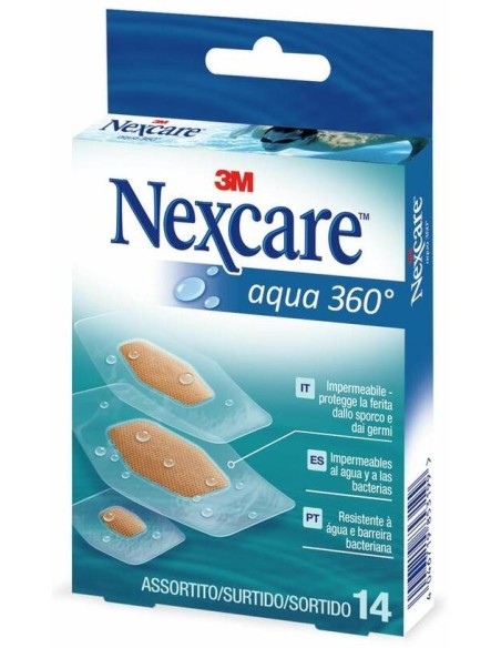 Nexcare® Aqua 360º Tiras Adhesivas Surtido 14Uds