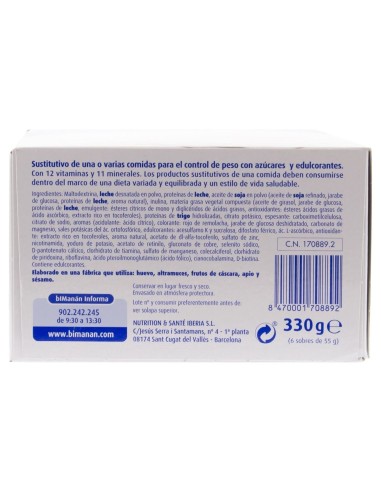 Bimanán® Beslim Batidos Sabor Fresa 6Uds