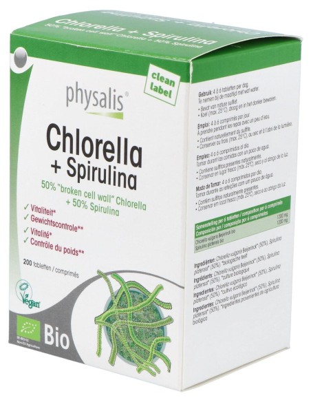 Physalis Chlorella Y Espirulina Bio 200Comp