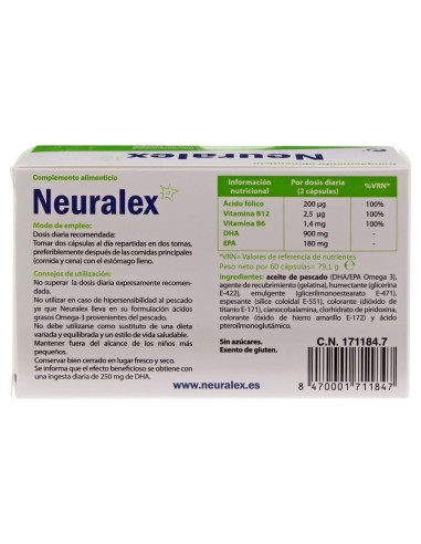 Neuralex 60 Capsulas De Gelatina Blanda