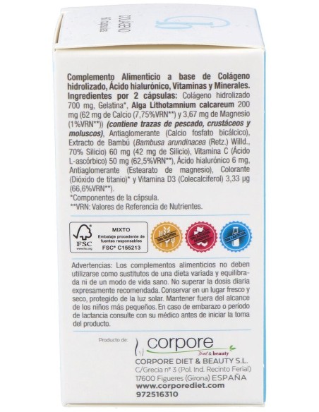 Corpore Beauty Colageno Hidrolizado+Ac Hialur. 60C