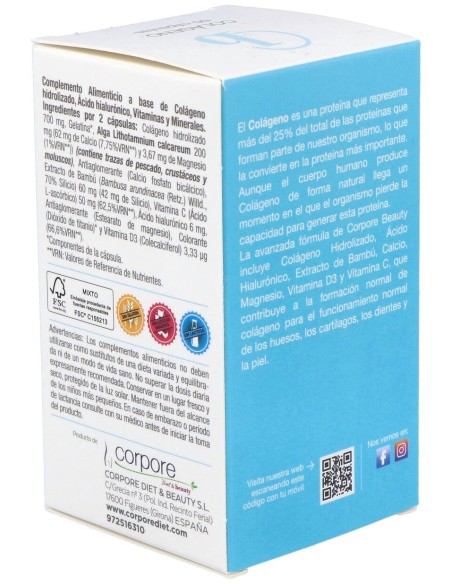 Corpore Beauty Colageno Hidrolizado+Ac Hialur. 60C