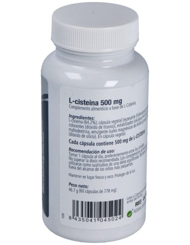 L-Cisteina 60 Cápsulas 500Mg Por Cápsula