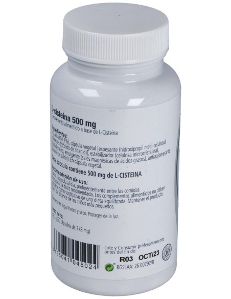 L-Cisteina 60 Cápsulas 500Mg Por Cápsula