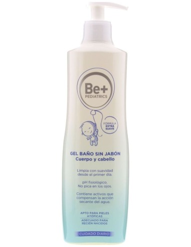 Be+ Pediatrics Gel De Baño Cuerpo/Cabello Sin Jabón, 500 Ml