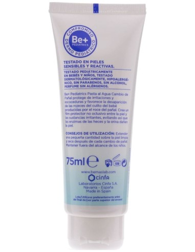 Be+ Pediatrics Pasta Al Agua Cambio De Pañal, 75 Ml