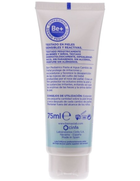 Be+ Pediatrics Pasta Al Agua Cambio De Pañal, 75 Ml