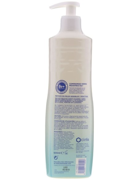 Be+ Pediatrics Gel De Baño Cuerpo/Cabello Sin Jabón, 500 Ml