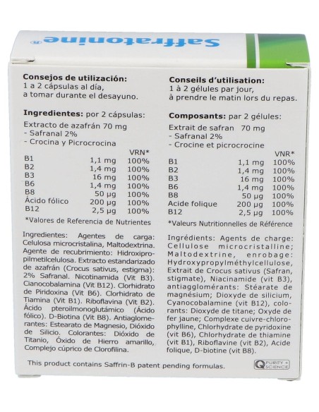 Saffratonine (Azafran Y Otros) 30Cap.