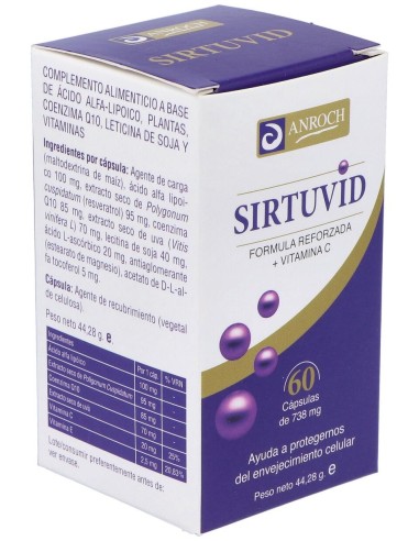Anroch Fharma Sirtuvida 60 Cáps. 550Mg