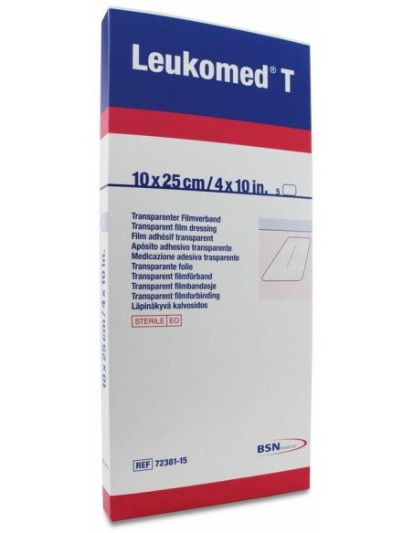 Leukomed T Apósito Transparente 10 X 25 Cm, 5 Uds