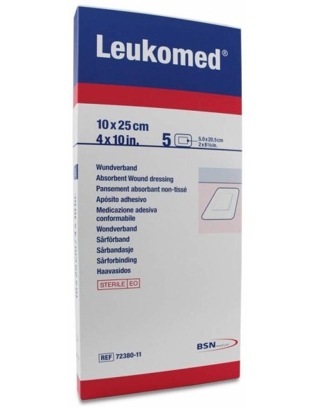 Leukomed Apósito Postoperatorio 10 Cm X 25 Cm, 5 Uds