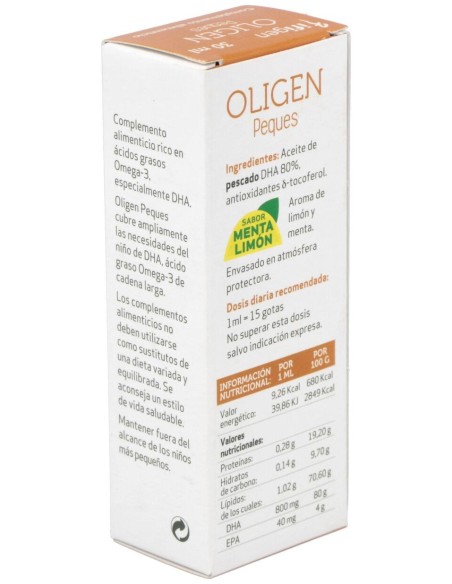 Oligen Peques Dha 80% Tg Enzimatico 30Ml.