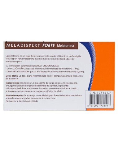 Meladispert Melatonina Forte 1,9 Mg, 60 Cápsulas