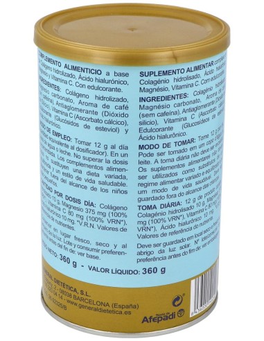 Integralia Colágeno Soluble Plus Hialurónico Magnesio Sabor Café 360G