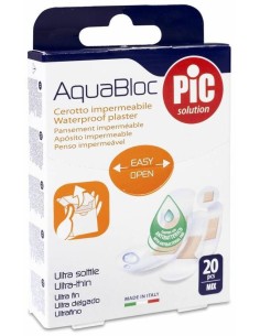 Pic Aquabloc Con Bactericida Apósito Adhesivo Surtido 20Uds