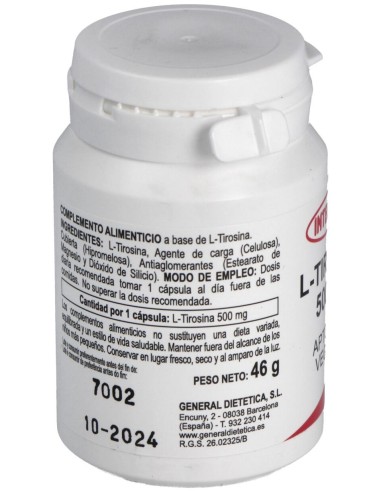 Integralia L-Tirosina 500Mg 50Vcaps