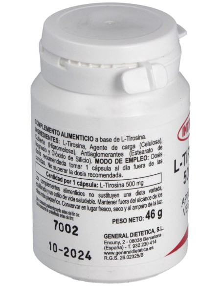 Integralia L-Tirosina 500Mg 50Vcaps