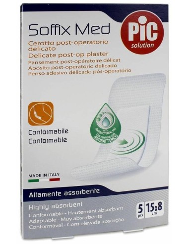 Pic Soffix Med Antibacteriano Post Op Aposito Adhesivo 15 X 8 C