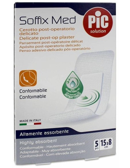 Pic Soffix Med Antibacteriano Post Op Aposito Adhesivo 15 X 8 C