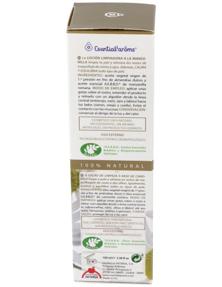 Locion Limpiadora La Manzanilla 100Ml.Esentialaro