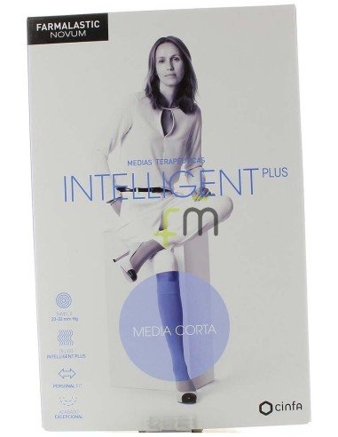 Farmalastic Novum Intelligent Media Corta Compresión Normal T5 Canela, 1 Par