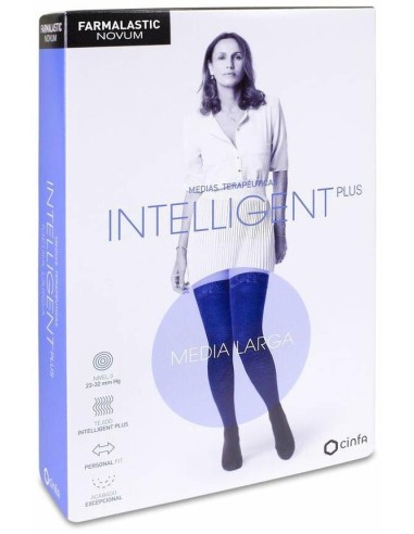 Farmalastic Novum Intelligent Media Larga Compresión Normal Antracita Talla 1, 1 Par