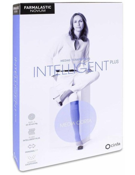 Farmalastic Novum Intelligent Media Corta Compresión Normal Talla 5 Marino, 1 Ud