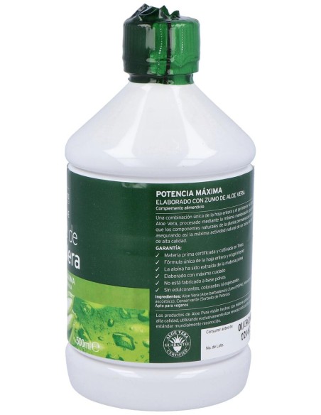 Aloe Pura Jugo Aloe Vera Fuerza Máxima 500Ml